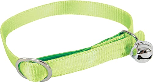 Zolux Verstellbares Katzenhalsband aus Nylon, unifarben, limettengrün, Breite 10 mm von Zolux