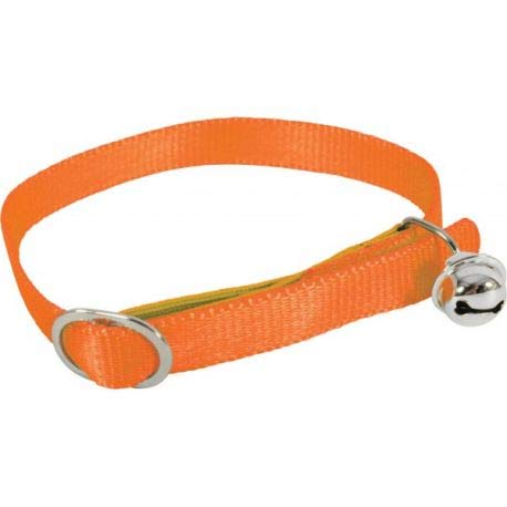 Zolux Halskette Nylon für Katze, verstellbar Uni Farben Orange Breite 10 mm von Zolux