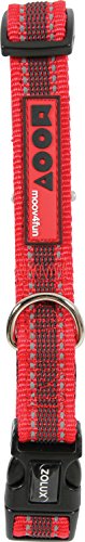 Zolux Halskette verstellbar réflectif Moov Farbe Rot 20 mm breit – Halsumfang von 36 bis 47 cm von Zolux