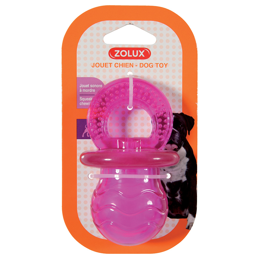 Zolux Hundespielzeug Schnuller Pop, rosa - L 6 x B 6 x H 10 cm von Zolux