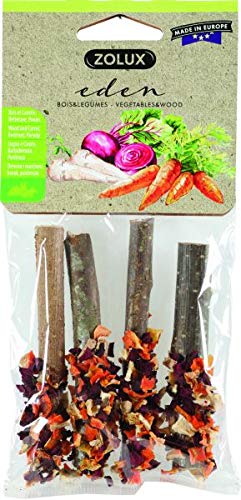 Zolux - Leckerli Eden Holz und Karotte, Rote Beete, Pastinaken für kleine Säugetiere, 36 g von Zolux