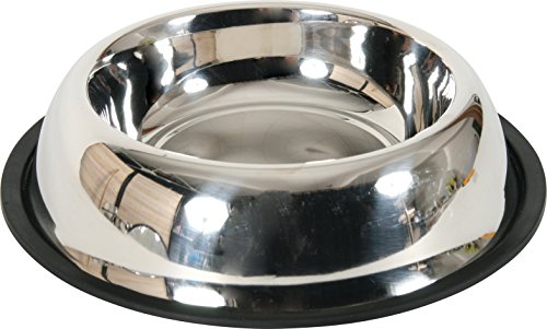 Zolux Napf aus Edelstahl für Hunde, rutschfeste Unterseite mit einem Durchmesser von 26 cm (900 ml) von Zolux
