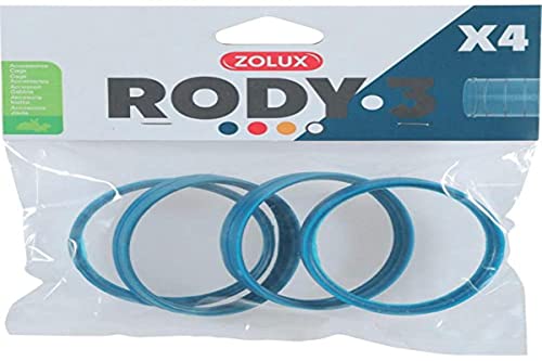 Zolux ZO-206033 – 4 Ringe für Rody-Röhre, Farbe Blau, Größe ø 6 cm für Nagetiere – ZO-206033 von Zolux
