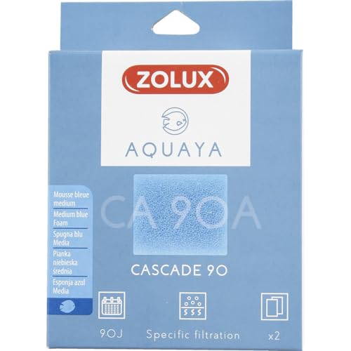 Zolux ZO-330205 Filter für Wasserfallpumpe, 90 A Wechselstrom, Schaumstoff, Blau, Medium, 2 Stück von Zolux