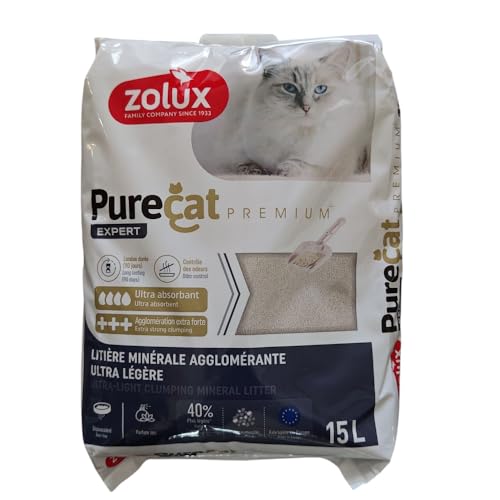 zolux - Mineralische klumpende Katzenstreu, 15 l, entspricht 9,8 kg von Zolux