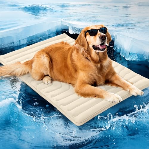 ZonLi Kühlmatte für Hunde, 121,9 x 71,1 cm, groß, wendbares Kühlkissen für Hunde und Katzen (kühl und warm), langlebig und maschinenwaschbar, Haustiermatte für Kiste, Zwinger, Bett, Sofa, von ZonLi