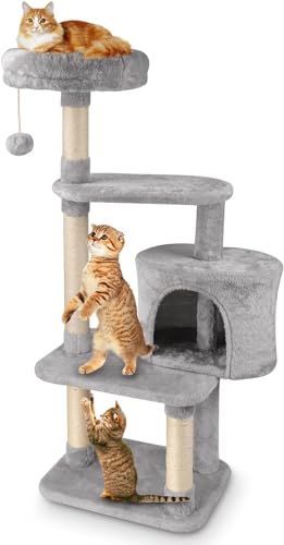 109cm Kratzbaum mit Sisal-Kratzbaum und mehrstufiger Komfort-Sitzstange, Katzenhaus und kleinen Spielzeugen für Aktivitäten im Haus 109cm Kratzbaum mit Sisal-Kratzbaum und mehrstufiger Komfort-Sitzstange, Katzenhaus und kleinen Spielzeugen für Aktivitäten im Haus von ZonQoonz