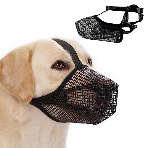 Maulkorb Für Hunde, ZoneYan Maulkorb Mittlere Hunde, Maulkorb Labrador, Maulkorb Abgerundetem Mesh, Mesh Hundemaulkorb, Verhindert Das Beißen, Kauen Und Belle (L) von ZoneYan