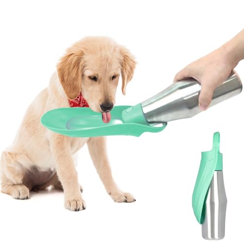 Wasserflasche für Hunde, ZoneYan 750 ml Edelstahl Hundetrinkflasche für Unterwegs, Tragbare Trinkflasche für Haustier, Auslaufsichere Hunde Wasserspender für Reisen, Parks, Camping, Wandern(Hellgrün) Wasserflasche für Hunde, ZoneYan 750 ml Edelstahl Hundetrinkflasche für Unterwegs, Tragbare Trinkflasche für Haustier, Auslaufsichere Hunde Wasserspender für Reisen, Parks, Camping, Wandern(Hellgrün) von ZoneYan