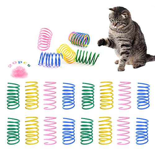 ZoneYan 20 Stück Katzenspielzeug Spirale, Spirale Spielzeug, Buntes Spirale Katze, Interaktives Spielzeug für Katzen, Neuartiges Haustierspielzeug von ZoneYan