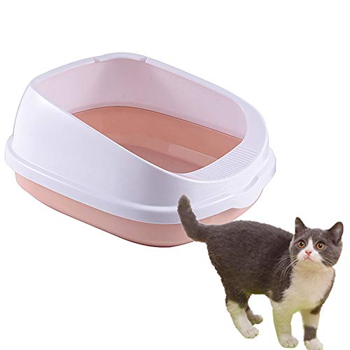 Katzenklo Katzentoilette Offen Kaninchen Toilette Kaninchenstreu Tablett Anti-Splash-Bettpfanne Katzentoilette Kätzchen Zubehör Kätzchenstreutablett pink von Zongha