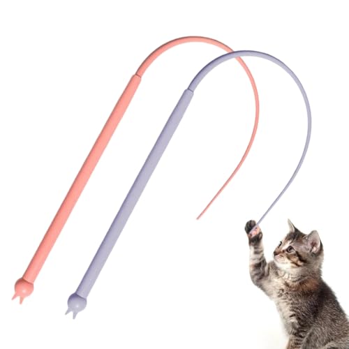 Zonoori 2 Stück Silikon Twiggle Tail Katzenspielzeug, 77 cm Katzenangel Zonoori 2 Stück Silikon Twiggle Tail Katzenspielzeug, 77 cm Katzenangel von Zonoori