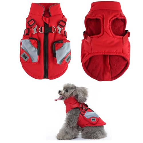 Zonoori Hundemantel Wasserdicht Winterjacke Mit Geschirr Wintermantel Klein Hund ür Hunde Warm Fleecemantel Rot M Zonoori Hundemantel Wasserdicht Winterjacke Mit Geschirr Wintermantel Klein Hund ür Hunde Warm Fleecemantel Rot M von Zonoori