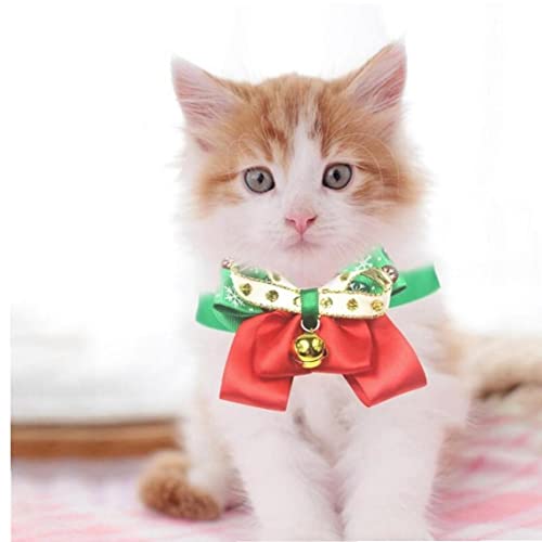 Weihnachten Haustier Fliege Kragen Bell Hund Welpen Katze Dekorative Neujahrskragenknoten Jingle Bell Halskette Collier Chat Supplies von PiniceCore