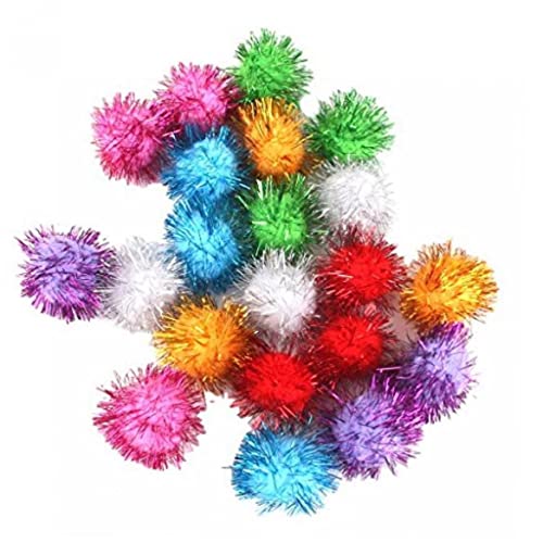 21 Stücke Extra Große Katze Favorit Glitter Ball Spielzeug Funkeln Pom Pom Bälle - 9 cm / 3.6 Zoll von PiniceCore