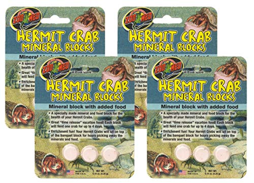 Zoo Med (4 Pack) Hermit Crab Mineral Block with Added Food Supplement von Zoo Med
