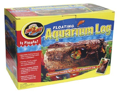 Zoo Med FA-30 Floating Aquarium Log, LG schwimmendes Versteck für Fische, Holzstammoptik, rollt nicht im Wasser von Zoo Med