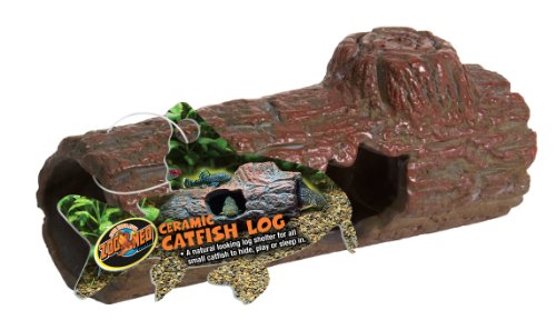 Zoo Med FA-51E Ceramic Catfish Log, MED, Aquarien-Versteck für Welse in Baumstammoptik von Zoo Med
