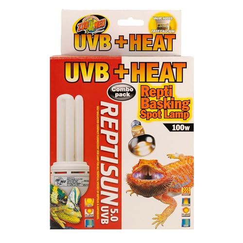Zoo Med FSC-1E Heat und UVB Kombi Pack, Wärme Spot Strahler + UVB Kompaktlampe für Terrarien von Zoo Med