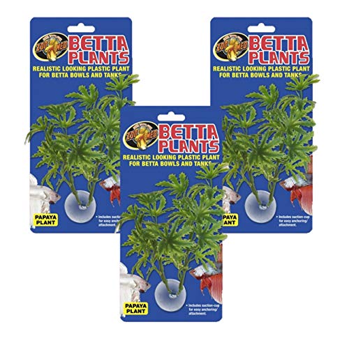 Zoo Med Künstliche Betta-Pflanzen, Papaya-Pflanze, mit Saugnäpfen, 3 Stück von Zoo Med