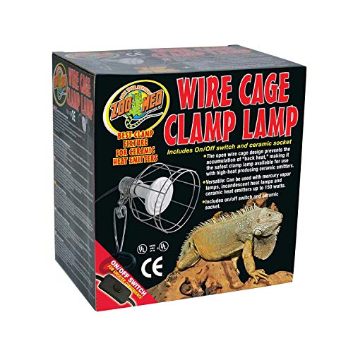 Zoo Med LF-10ec Wire Cage Klemmlampe mit Schutzgitter für Terrarien, max 150W von Zoo Med