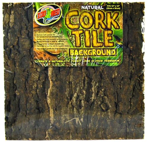 Zoo Med NCB-3E Natural Cork Tile Background, 46 x 46 cm Rückwand für Terrarien in Baumrindenoptik von Croci