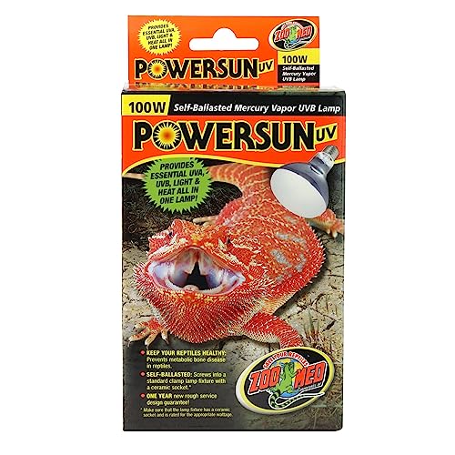 Zoo Med PUV-11E PowerSun UV Lampe für Reptilien 100 Watt, Rot von Zoo Med