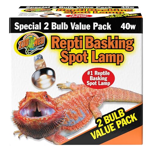 Zoo Med SL2-40e Repti Basking Spot Strahler für Wärme und Licht im Terrarium, Doppelpack 2 x 40 W von Zoo Med
