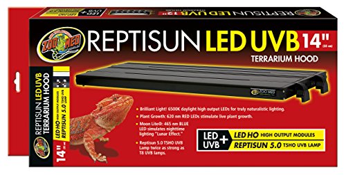 Zoo Med Terrarienbeleuchtung ReptiSun® LED / UVB Aufsatzleuchte 35cm / Verlängerung von 40 cm bis 55 cm variabel möglich von Zoo Med