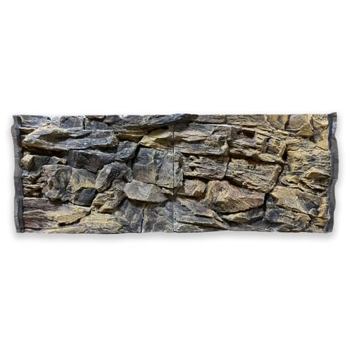 ZooPaul 3D Aquarium Rückwand Struktur Stein 120x50 cm Aquarienhintergrund Hintergrund Terrarium Dekoration von ZooPaul