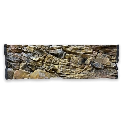 ZooPaul 3D Aquarium Rückwand Struktur Stein 150x50 cm Aquarienhintergrund Hintergrund Terrarium Dekoration von ZooPaul