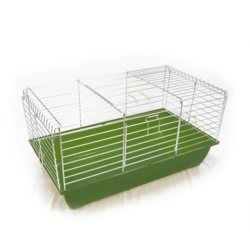 ZooPaul Hasenkäfig komplett XL Oliv grün 78x47x37cm Käfig Nagetiere Hase Rabbit Kanninchen von ZooPaul