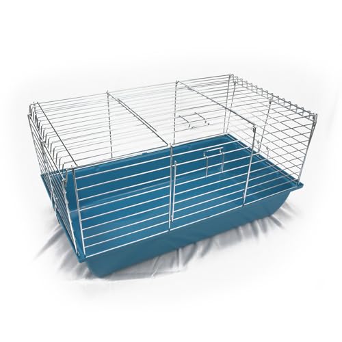 ZooPaul Hasenkäfig komplett XL Petrol blau 78x47x37cm Käfig Nagetiere Hase Rabbit Kanninchen von ZooPaul