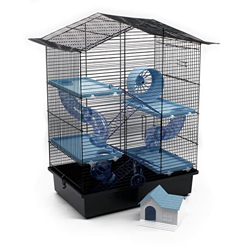 ZooPaul Nagerkäfig Hamsterkäfig Käfig XXL ca 67x49x32cm mit Zubehör blau Maus Hamster Ratte NEU von ZooPaul