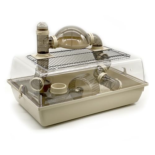 ZooPaul Nagerkäfig Hamsterkäfig Mäusekäfig mit Zubehör Nager Maus Hamster (beige) von ZooPaul