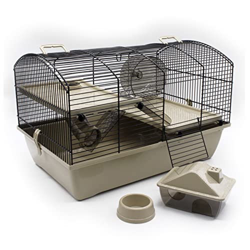 Nagerkäfig Victor 2+ Beige 51x33x33 cm Hamster Maus Rennmaus Käfig Zubehör NEU Spielzeug von ZooPaul