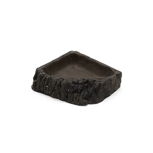 ZooPaul Terrarium Reptilien Eck-Schale braun L ca. 15x15x4 cm (L/B/H) Trink Wasserschale Wassernapf Futterbar von ZooPaul