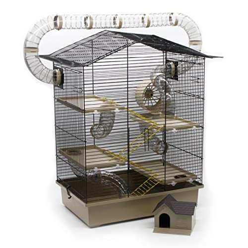 ZooPaul XXL Nagerkäfig Hamsterkäfig schwarz beige Maus Käfig Tunnelsystem Zubehör (beige) ZooPaul XXL Nagerkäfig Hamsterkäfig schwarz beige Maus Käfig Tunnelsystem Zubehör (beige) von ZooPaul