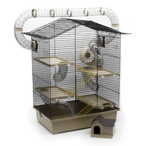 ZooPaul XXL Nagerkäfig Hamsterkäfig beige Maus Käfig inklusive Tunnelsystem viel Zubehör von ZooPaul