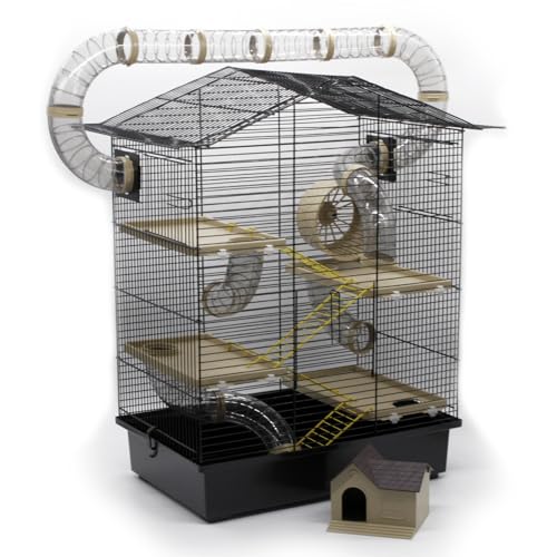 ZooPaul XXL Nagerkäfig Hamsterkäfig schwarz beige Maus Käfig Tunnelsystem Zubehör ZooPaul XXL Nagerkäfig Hamsterkäfig schwarz beige Maus Käfig Tunnelsystem Zubehör von ZooPaul