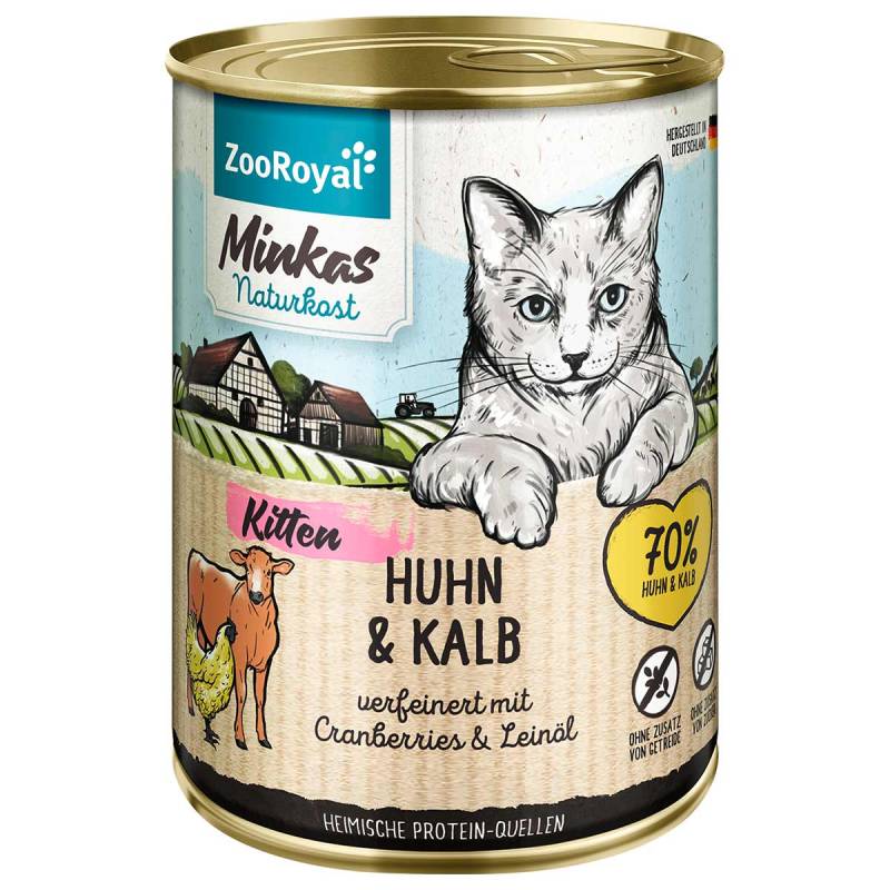 ZooRoyal Minkas Kitten Huhn und Kalb 12x400g von ZooRoyal Minkas Naturkost