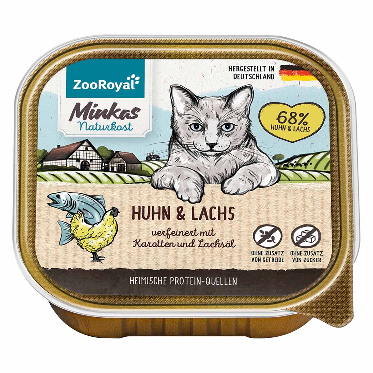 ZooRoyal Minkas Naturkost Huhn und Lachs mit Karotten 16x100g von ZooRoyal Minkas Naturkost