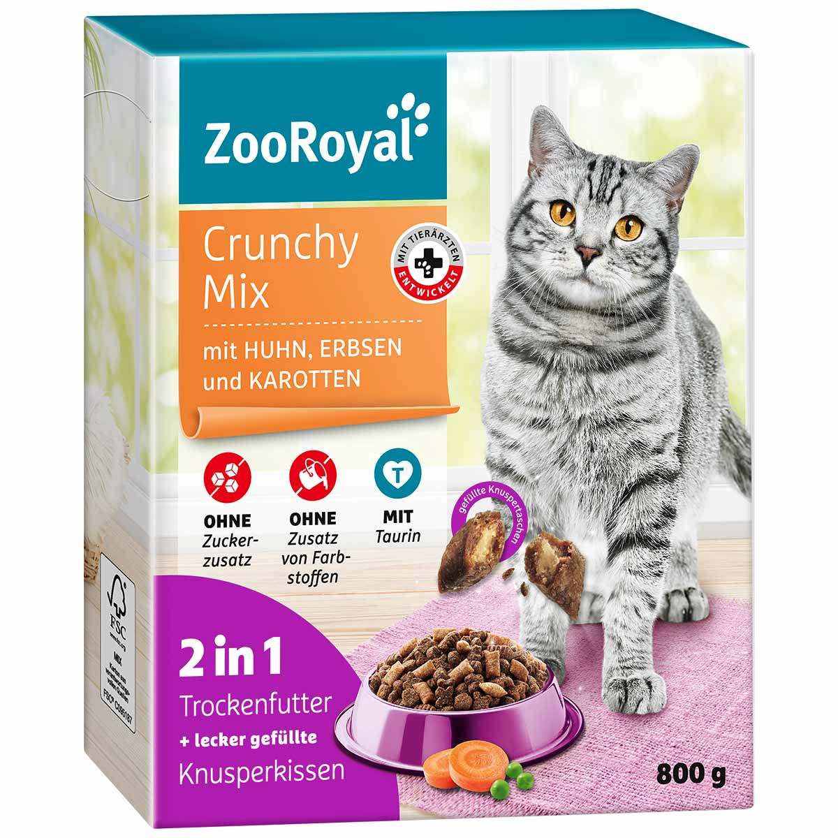 ZooRoyal Crunchy Mix mit Huhn, Erbsen und Karotten 800g von ZooRoyal