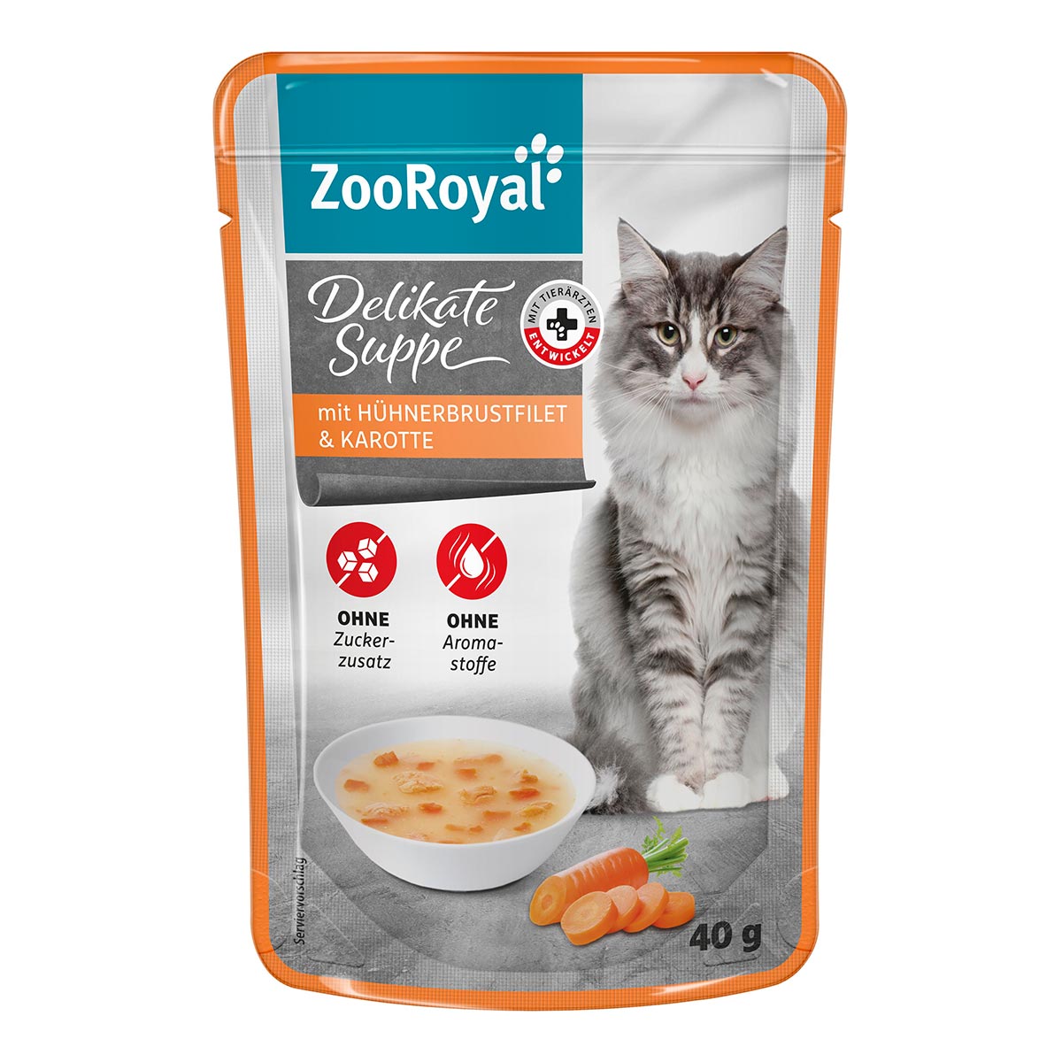ZooRoyal Delikate Suppe Hühnerbrustfilet und Karotte 16x40g von ZooRoyal