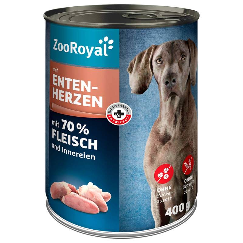 ZooRoyal Hunde-Nassfutter mit Entenherzen 6x400g von ZooRoyal