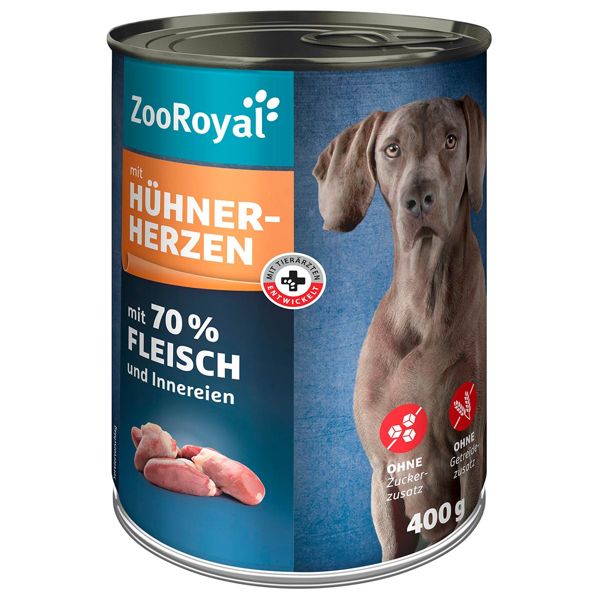 ZooRoyal Hunde-Nassfutter mit Hühnerherzen 6x400g ZooRoyal Hunde-Nassfutter mit Hühnerherzen 6x400g von ZooRoyal