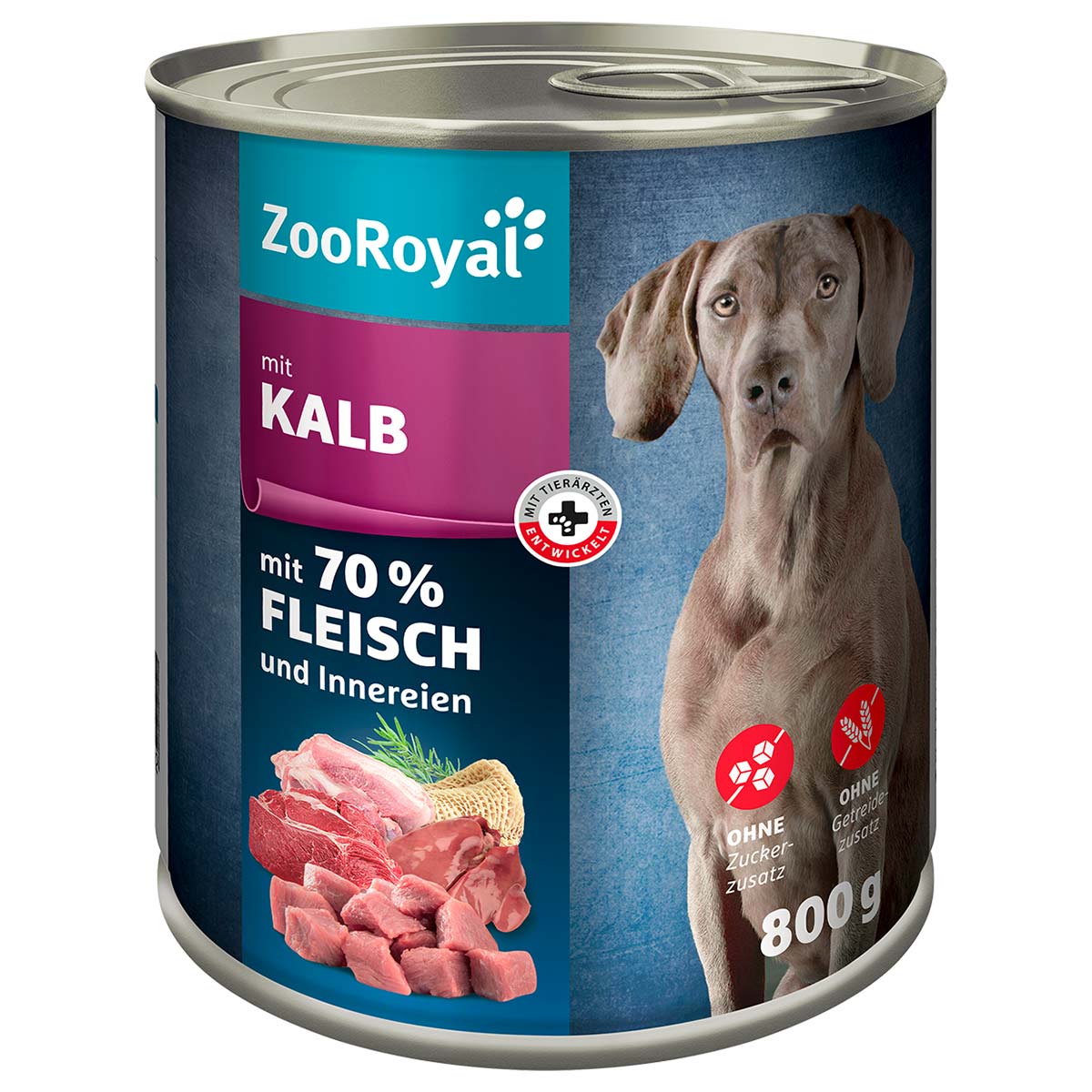 ZooRoyal Hunde-Nassfutter mit Kalb 6x800g ZooRoyal Hunde-Nassfutter mit Kalb 6x800g von ZooRoyal