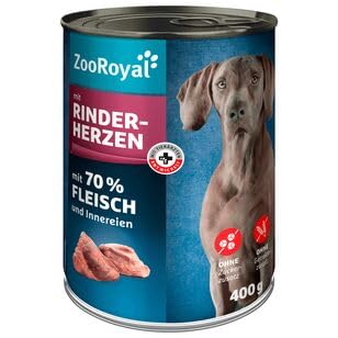 ZooRoyal Hundefutter mit Rinderherzen, 6er Pack (6 x 400g) von ZooRoyal