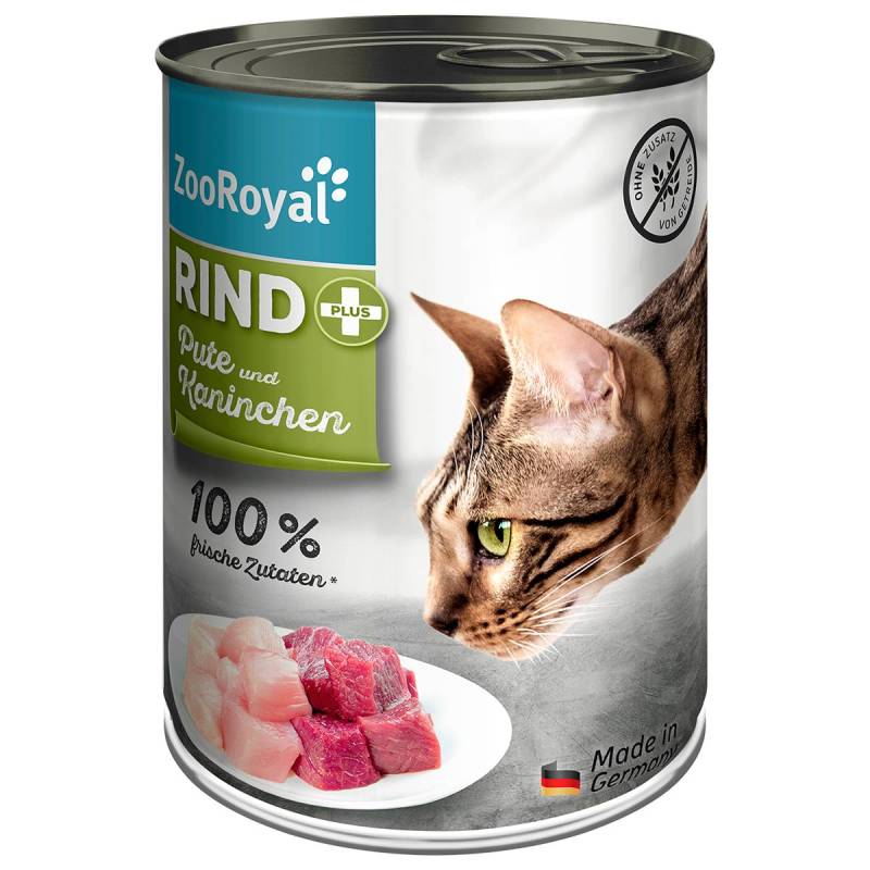 ZooRoyal Katze Rind + Pute & Kaninchen 12x400g von ZooRoyal