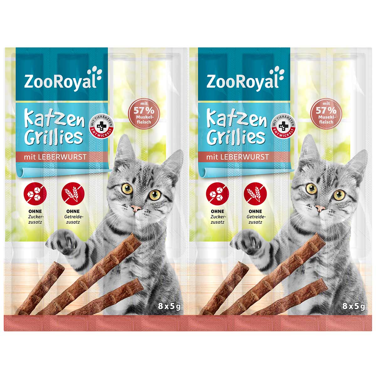 ZooRoyal Katzen-Grillies mit Leberwurst 8x5 g von ZooRoyal